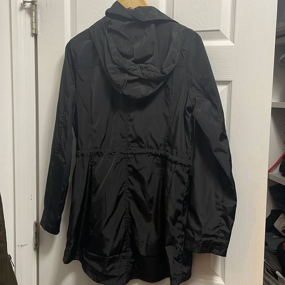 Black Michael Kors women’s rain jacket coat hooded gold Small S - Picture 5 of 8